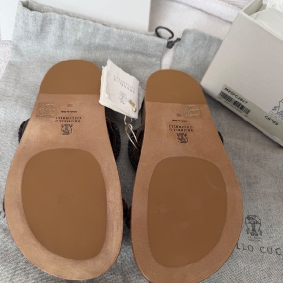 NEW in BOX! Brunello Cucinelli Monili Suede Slides NEGOTIABLE